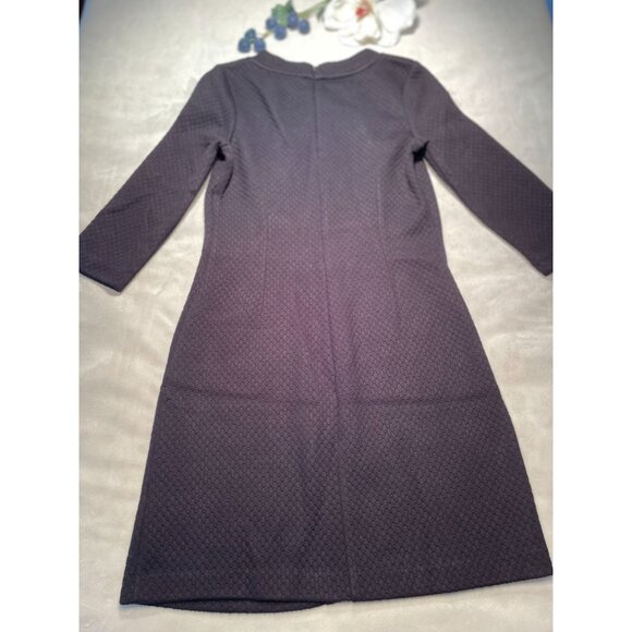 Boden Texture Mid Length Black Dress Pockets 3/4 Sleeves Y2K Classic Corpcore 2P - Picture 3 of 12